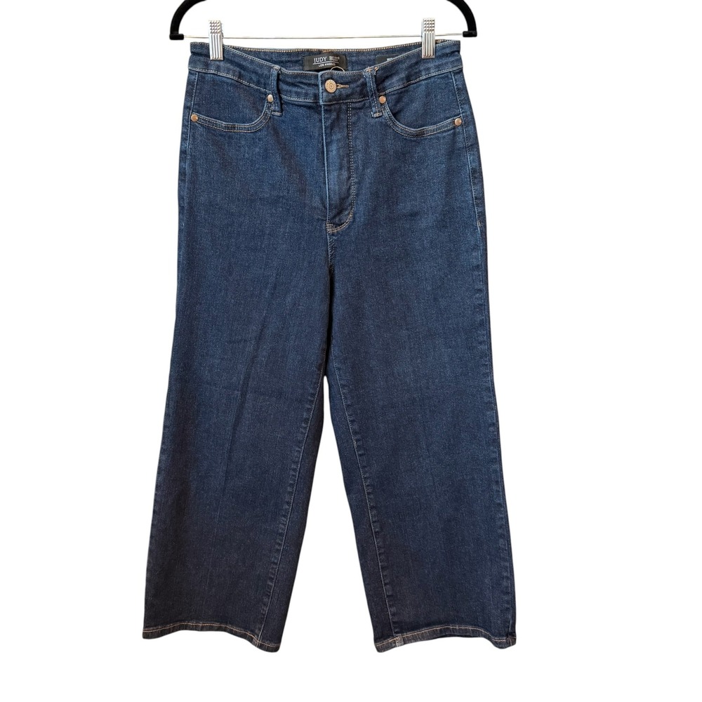 Judy Blue Wide Leg Jeans Womens Dark Wash High Rise Trouser Retro Size 11/30